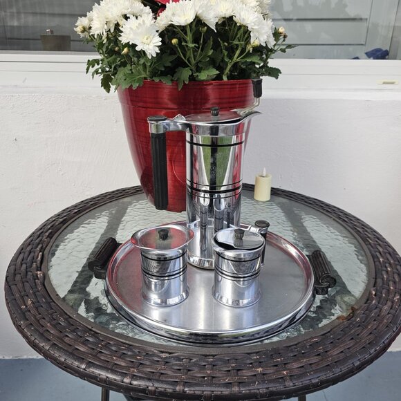 Sunbeam Chrome Art Deco Beverage Set made in 1934 and design by Michael McArdle - Picture 3 of 9